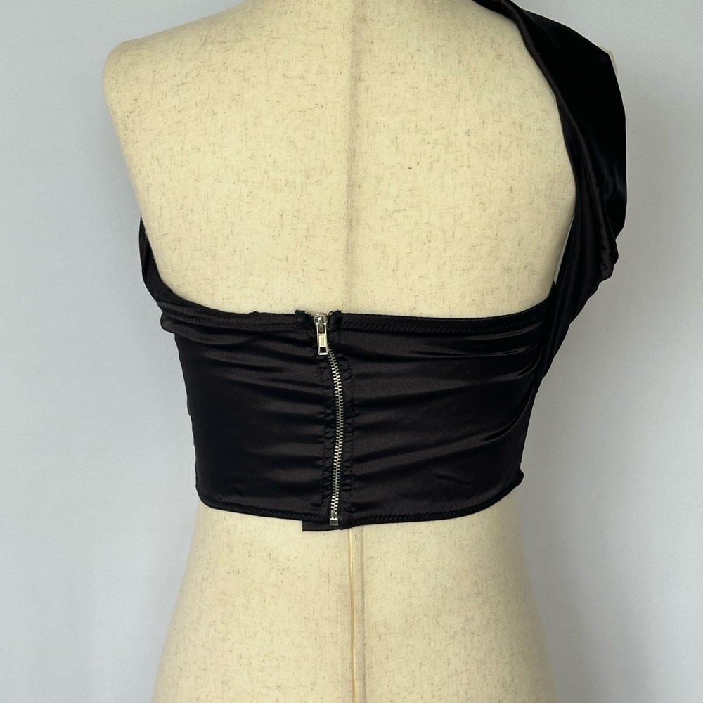Black One-Shoulder Bustier Top - Picture 2 of 2